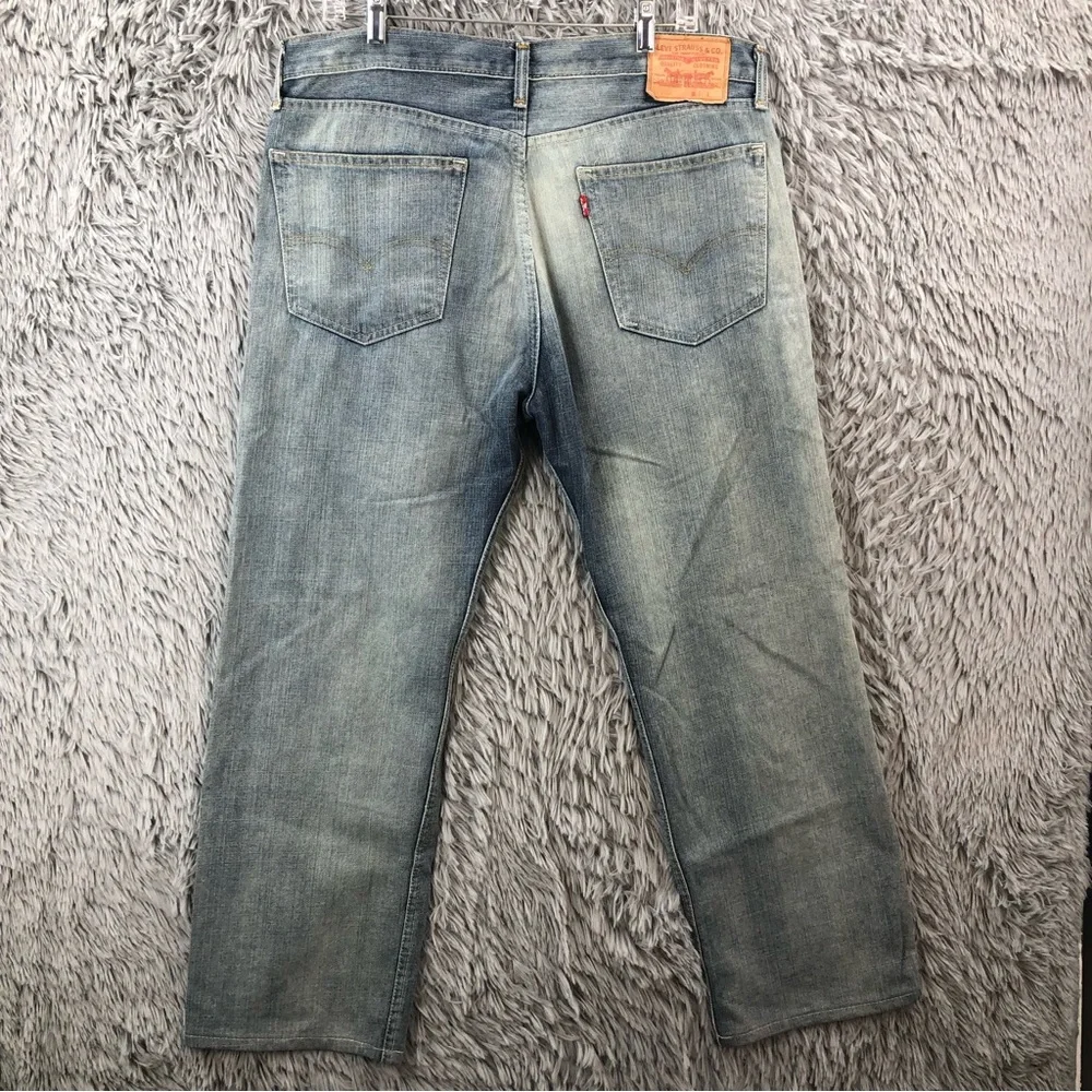 Levi’s Jeans 505 Mens Size 36 Lighter Wash Whiskered Denim Bootcut Jeans